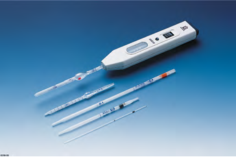 Micro Pipette controller for Pipette up to 1 ml and disposable micro Pipette with ringmark